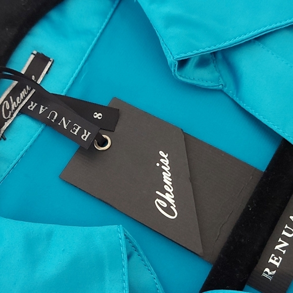 Renuar Teal Blue Blouse NWT Sz 8 - Picture 10 of 15